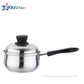 14 cm Stainless steel saucepan with glass combined lid